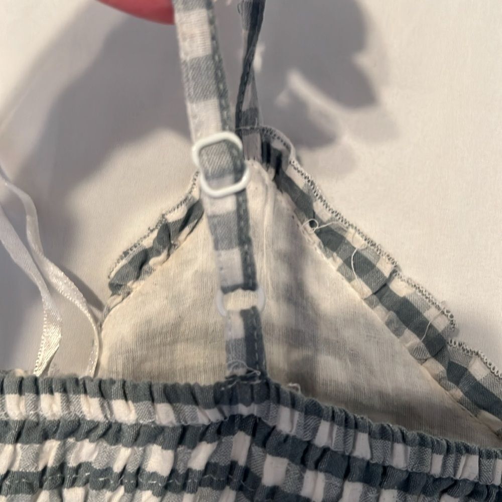Jessica Simpson szS Blue and White Gingham Checkered Dress with Lace Trim EUC - Picture 4 of 9